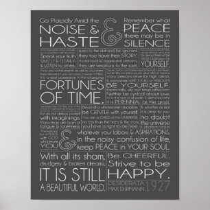 Desiderata 11x14ホワイト文字オングレー ポスター