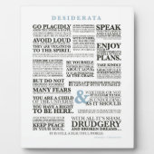 Desiderata 2 （Max Erhmannによる1920年の散文） フォトプラーク (正面)