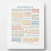 Desiderata 3 （Max Erhmannによる1920年の散文） フォトプラーク (正面)