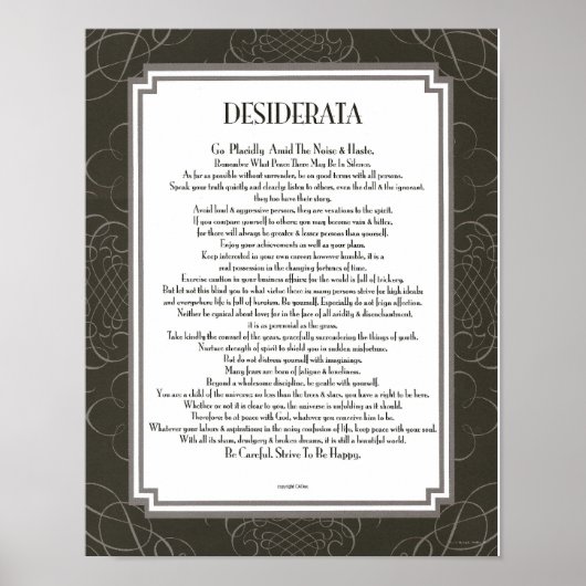 DESIDERATA Blackswirl Sans ポスター (正面)