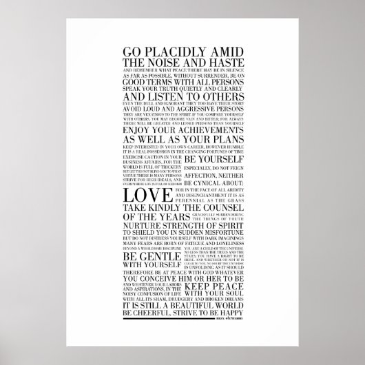 Desiderata by Max Ehrmannポスター ポスター (正面)