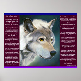 Desiderata by Max Ehrmann white wolf Posts ポスター