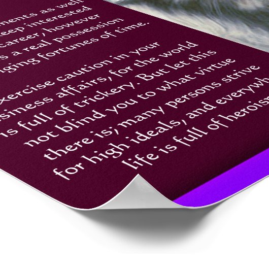 Desiderata by Max Ehrmann white wolf Posts ポスター (角)