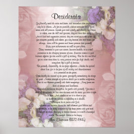 Desiderata "desired things",フローラ上の散文 ポスター