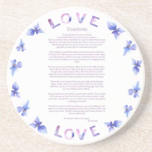 Desiderata Hydrangea by Max Ehrmann コースター (正面)
