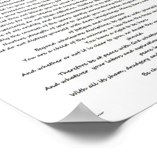 DESIDERATA MAX EHRMANNポスター ポスター (角)