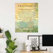 Desiderata on Green Forest抽象芸術水彩 ポスター (ホームオフィス)