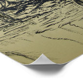 Desiderata on pen and inkスケッチ, Asian art ポスター (角)