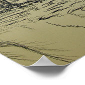 Desiderata on pen and inkスケッチ, Asian art ポスター (角)