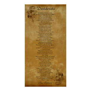 Desiderata parchmentの背景のスクロール ポスター