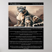 Desiderata:Peace Snow LeopardとCub ポスター (正面)