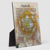 Desiderata Poem Blush Pink Dahlia Bloom フォトプラーク (側面)