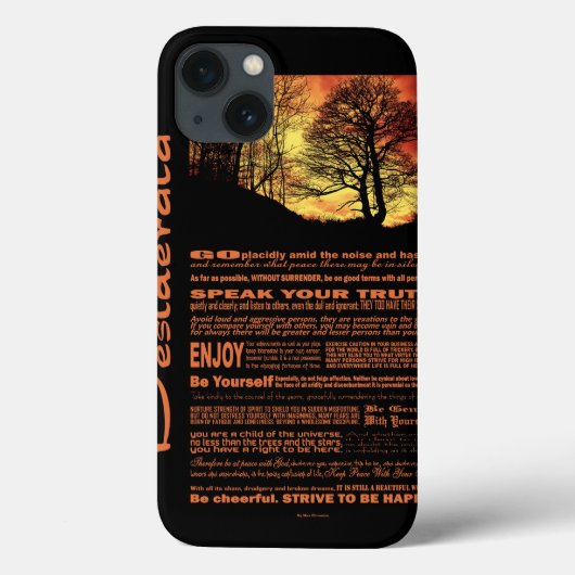Desiderata Poem Evening Sunset Tree Case-Mate iPhoneケース (裏面)