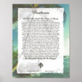 DESIDERATA Posal=Max Ehrmann=Palmビーチ ポスター (正面)