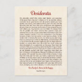 Desiderata Postcard | Desiderata Mini Art ポストカード (正面)