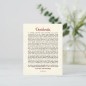 Desiderata Postcard | Desiderata Mini Art ポストカード (スタンド正面)