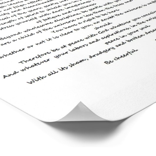 DESIDERATA POSTER ポスター (角)