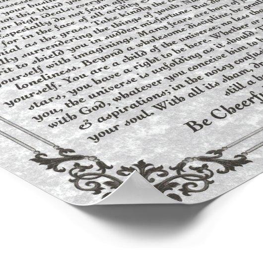 DESIDERATA Poster on Parchment ポスター (角)