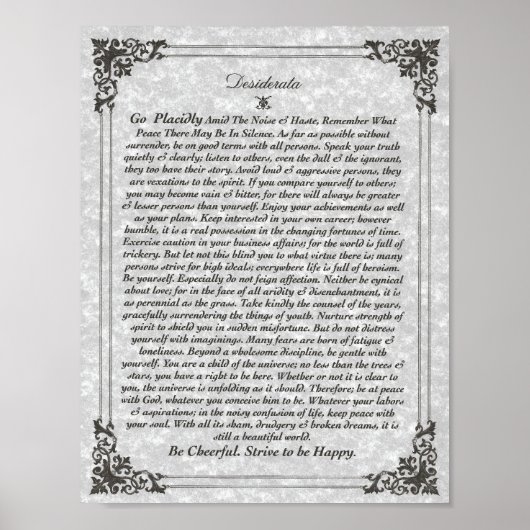 DESIDERATA Poster on Parchment ポスター (正面)