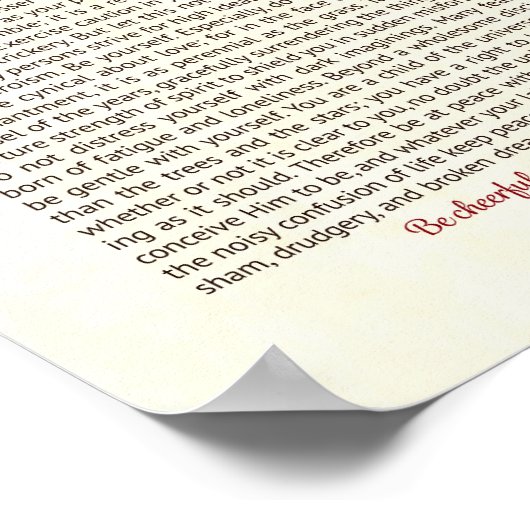 Desiderata Print | Desiderata Art ポスター (角)