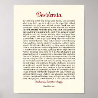 Desiderata Print | Desiderata Art ポスター