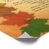 Desiderata prose on Fall leaves background ポスター (角)