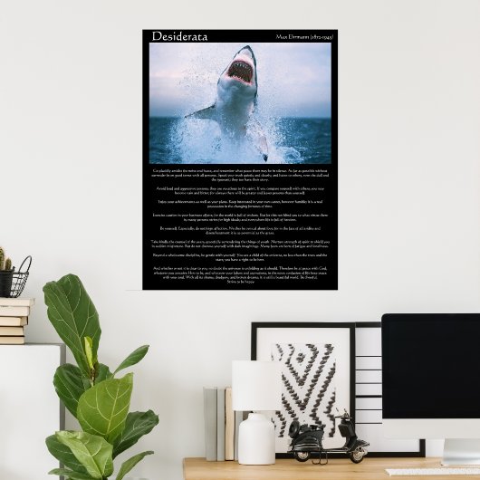 Desiderata shark jumping posts ポスター (ホームオフィス)