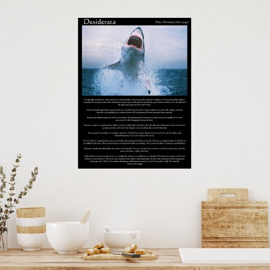 Desiderata shark jumping posts ポスター (キッチン)