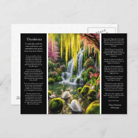 Desiderata Waterfall:プールの開花、穏やかな風 ポストカード (正面/裏面)