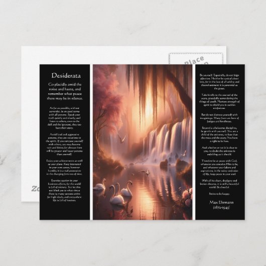 Desiderata Waterfall:夕べ反射プール ポストカード (正面/裏面)