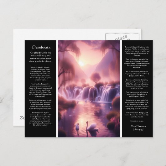 Desiderata Waterfall：隠れた谷の静けさ ポストカード (正面/裏面)