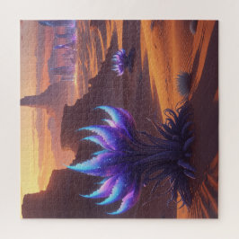 Desierto místico con ciudad futurista ジグソーパズル