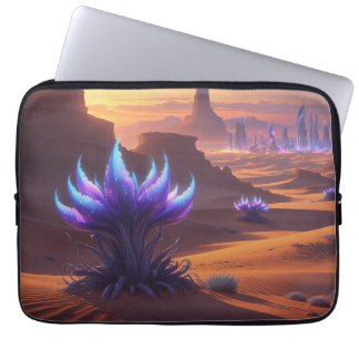 Desierto místico con ciudad futurista ラップトップスリーブ