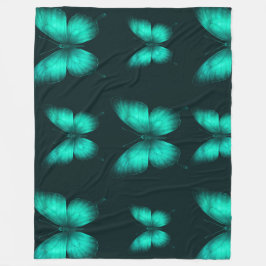 DESIGN BORBOLETAS VERDES Cobertor de Lã フリースブランケット