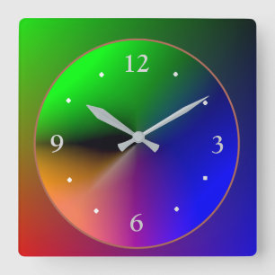 Design>Colorfulの多彩の照らされた壁Cloc スクエア壁時計