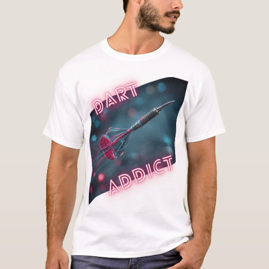 Design DART ADDICT fléchette néon dynamique Tシャツ (正面)