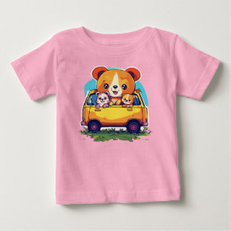 Design de camiseta de animais para crianças. ベビーTシャツ