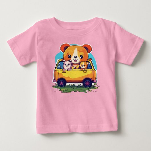 Design de camiseta de animais para crianças. ベビーTシャツ (正面)