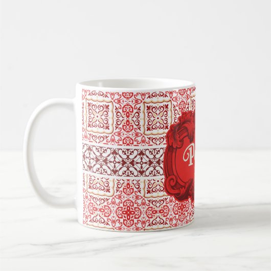 design do porto com azulejos vermelhos コーヒーマグカップ (左)