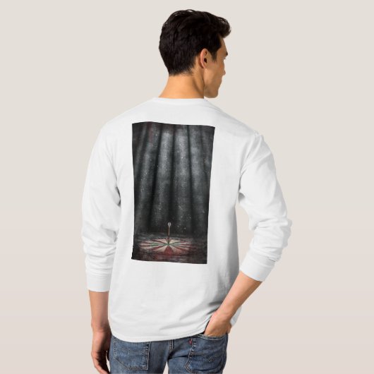 Design fléchette centrée sous lumière céleste tシャツ (裏面フル)