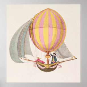 Design for a dirigible, French, c.1785 ポスター