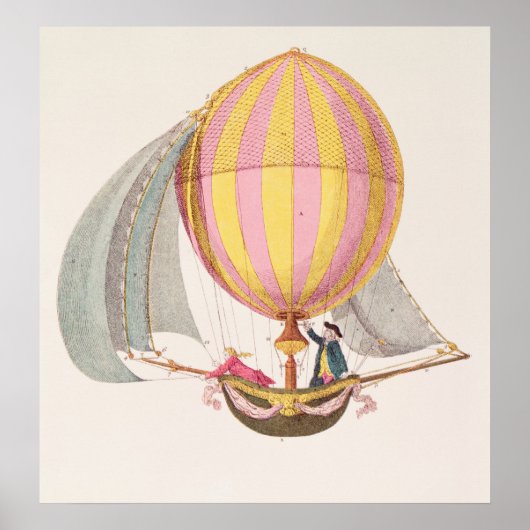 Design for a dirigible, French, c.1785 ポスター (正面)