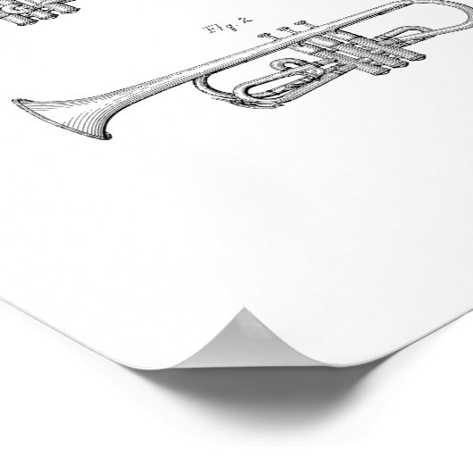 Design For A Trumpet Patent ポスター (角)