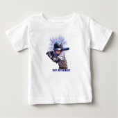 Design for Tiny but Mighty Baseball Player ベビーTシャツ (正面)