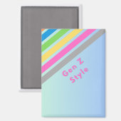 Design Gen Z pastel arc-en-ciel à personnaliser マグネット (正面/裏面)