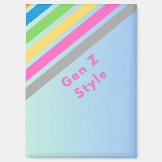 Design Gen Z pastel arc-en-ciel à personnaliser マグネット (正面)