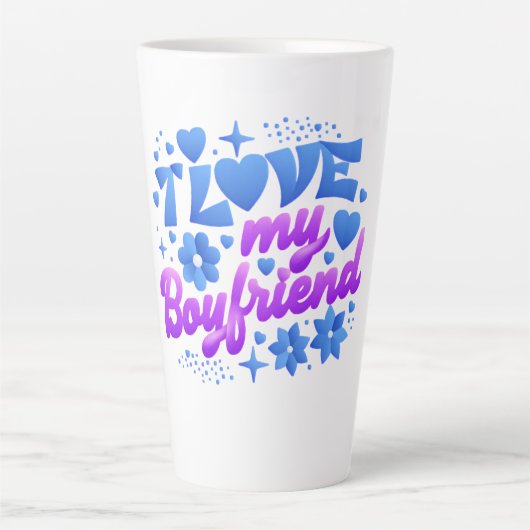 Design-I love my boyfriend カフェラテマグ (正面)