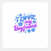 Design-I love my boyfriend スクエアシール (正面)