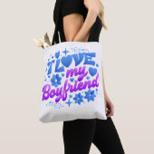 Design-I love my boyfriend トートバッグ (クローズアップ)