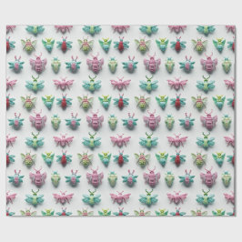 Design insectes bonbons pastel kawaii chic ラッピングペーパー